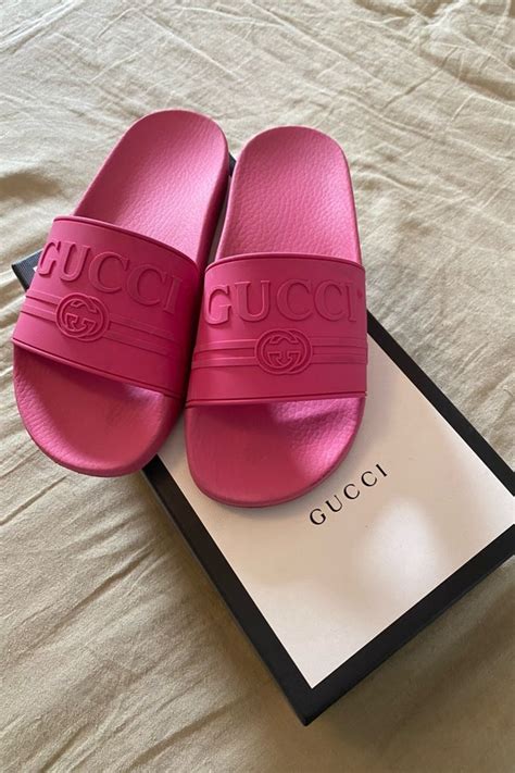 free gucci pink shirt|hot pink gucci slides.